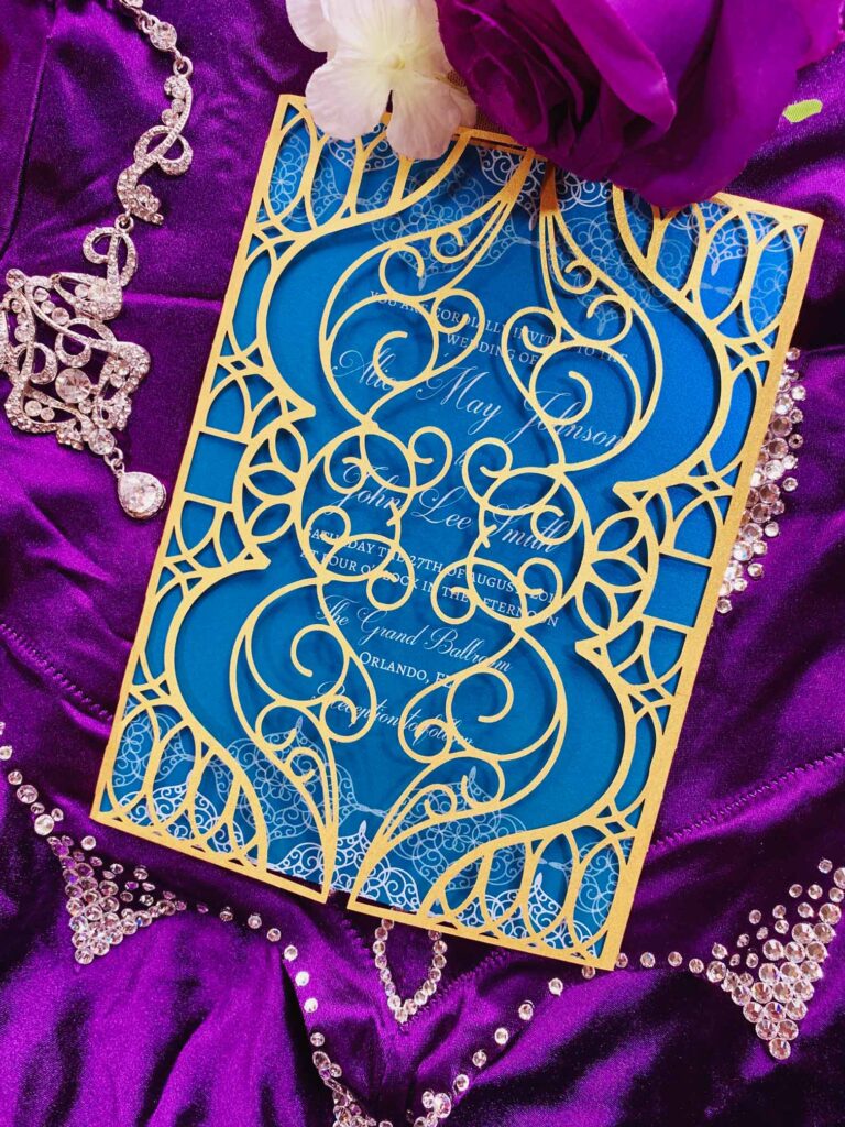 card with intricate laser cut