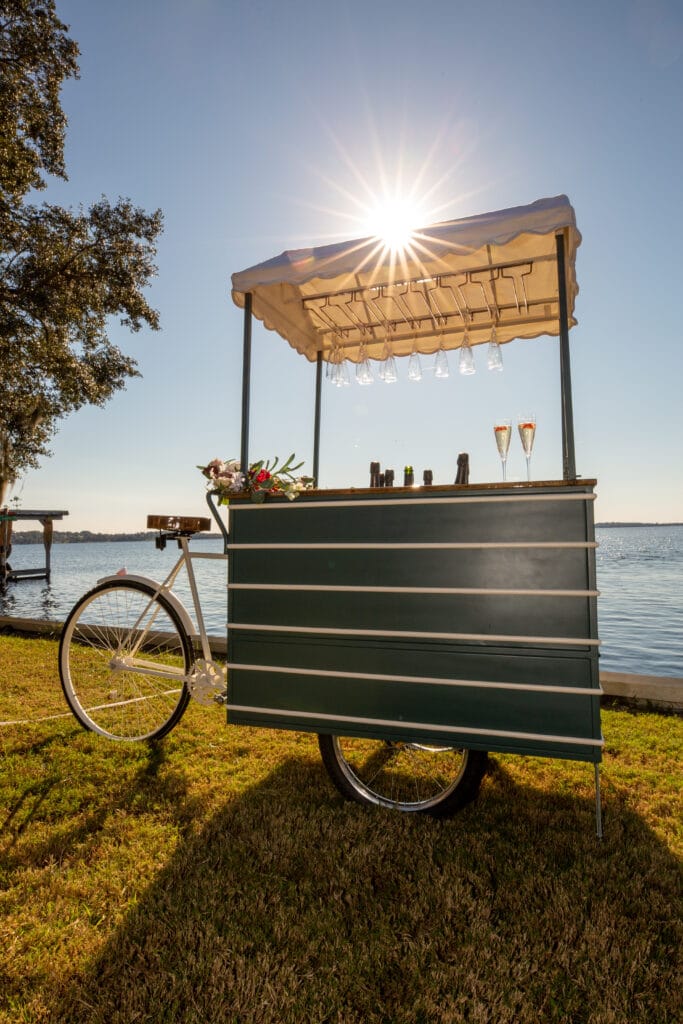 Beverage cart at the lake