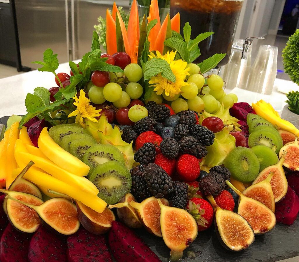 fruit platter at wedding reception catered by Unique Events Catering