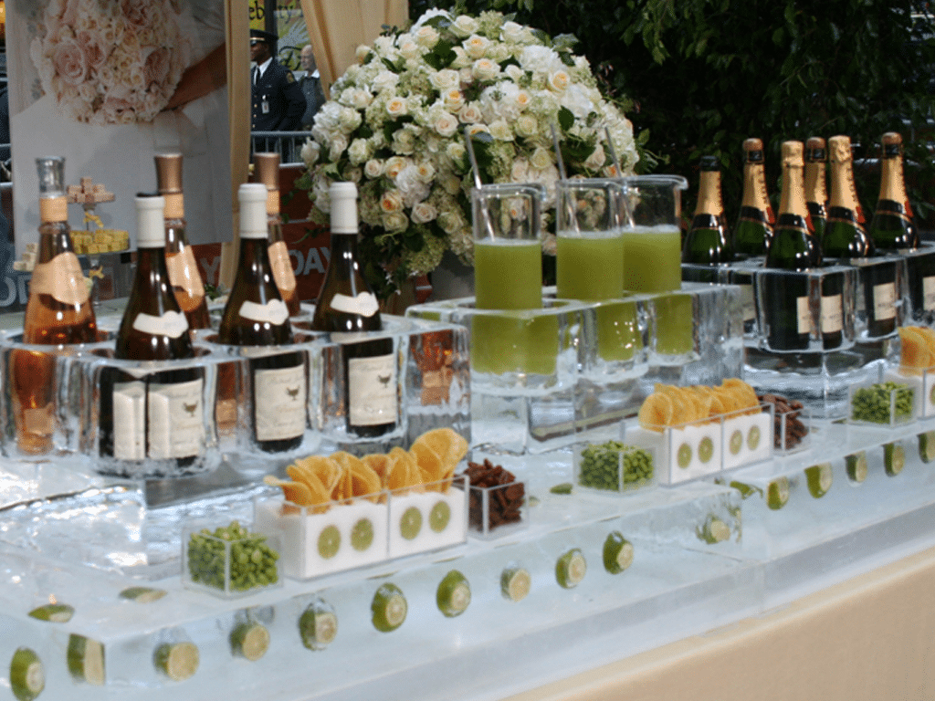 champagne bar at wedding by Millenia Events Catering