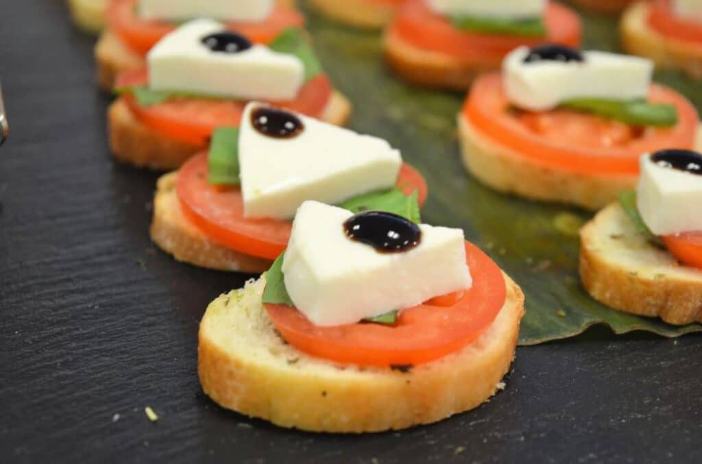 Bruschetta catered by Unique Events Catering