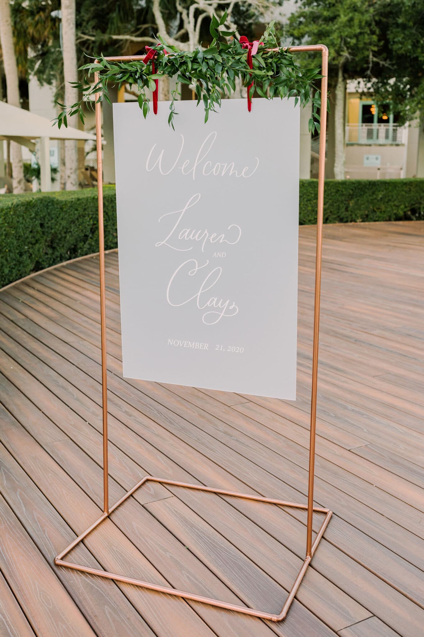 welcome wedding sign by Bare Lettered Designs