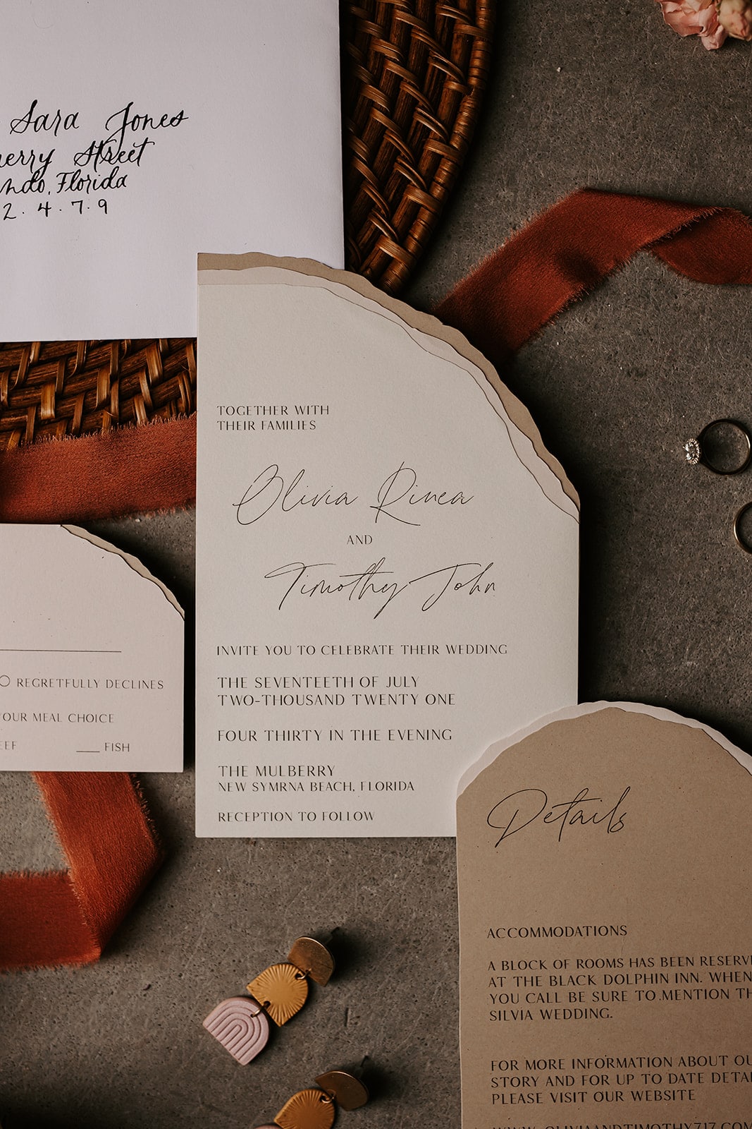 Sedona inspired wedding invitations by Bare Lettered Designs