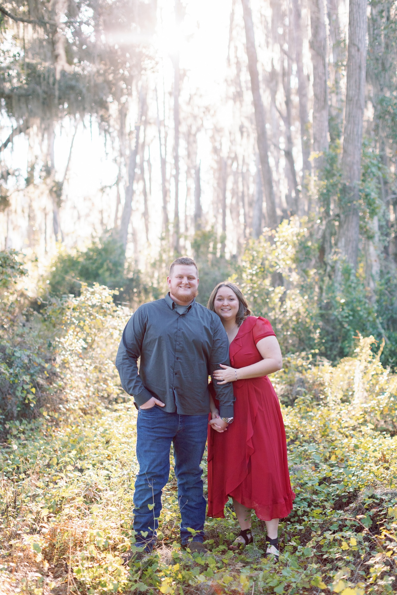 sanibel marriage proposal engagement photos in the forrest