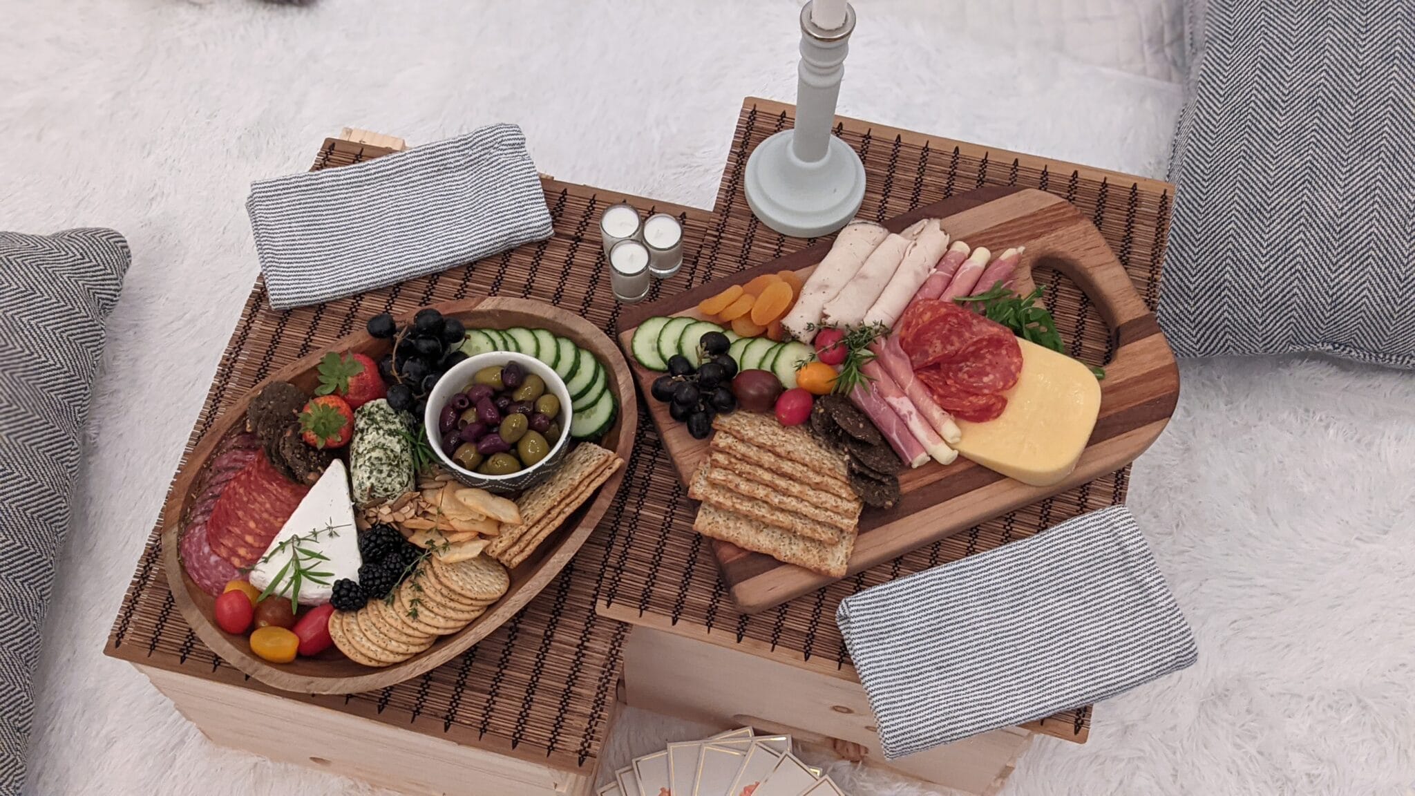 charcuterie picnic as part of the Scavenger Hunt Marriage Proposal