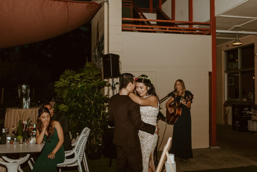 couple dancing at wedding to music by Aloha Erica Wedding Music