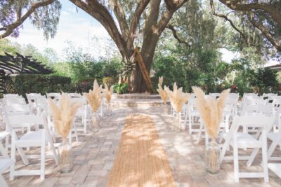 Aisle set up before a ceremony