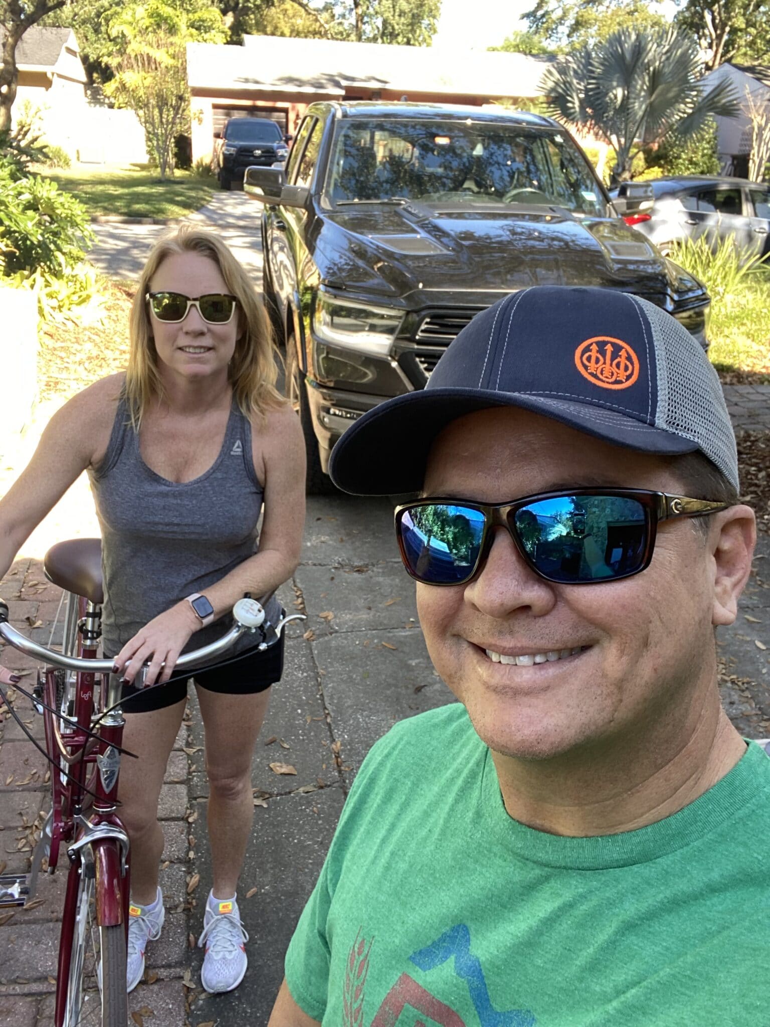 couple riding bikes together