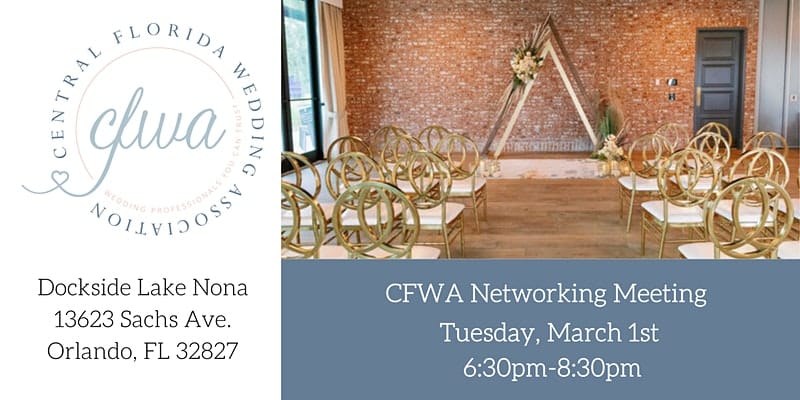 Central Florida Wedding Association meeting flyer