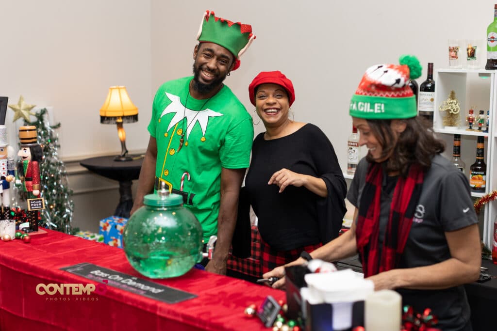 Wedding Venue Map Blockbuster Holiday Party elves serving holiday cheer