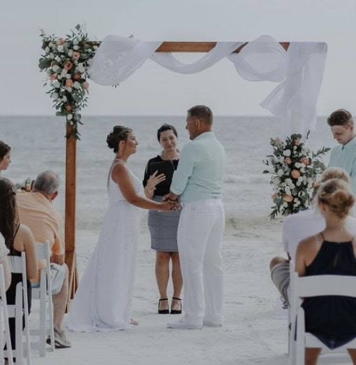 beach wedding ceremony with officiant Chrissie from Ceremonies by Chrissie