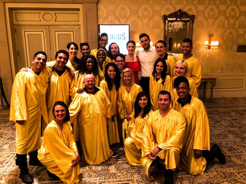Entertainment Central Productions choir in yellow robes