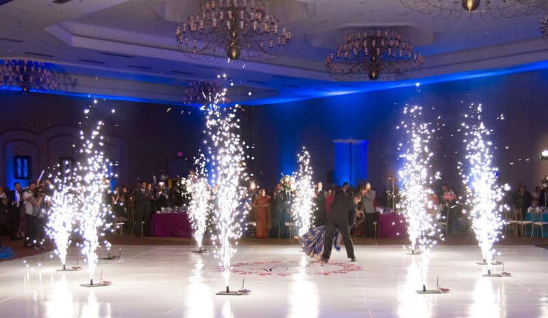 indoor pyrotechnics on the dance floor by Imperial Pyro and Special Effects