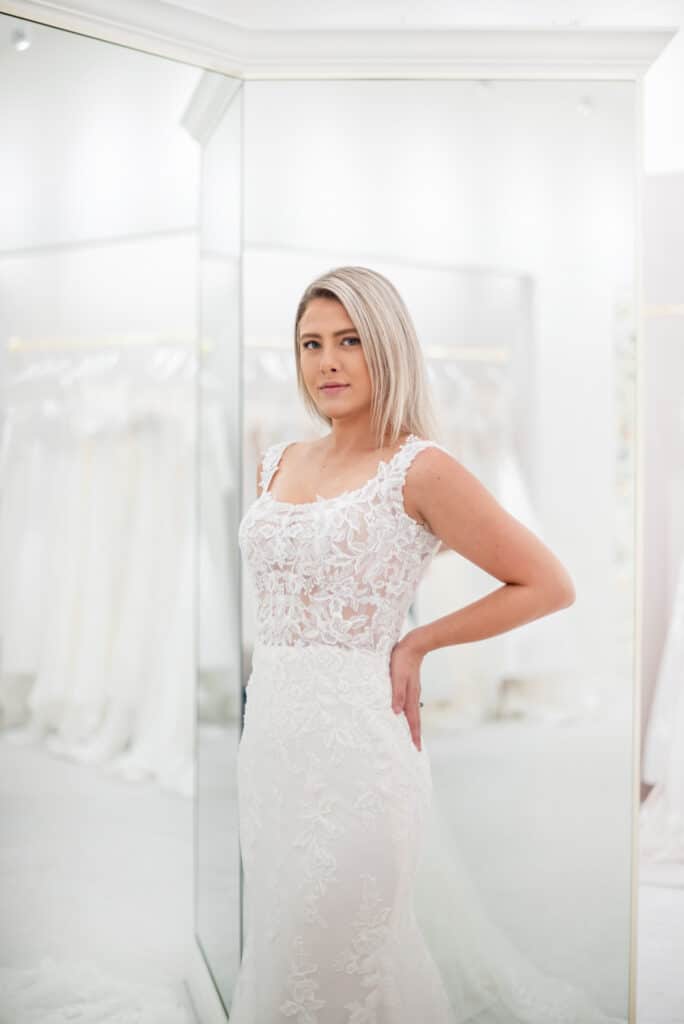 lace tank wedding gown at Enchanted Bride