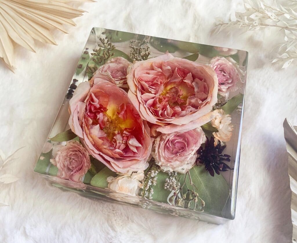 custom pink peonies bouquet preservation by Bloom Blox