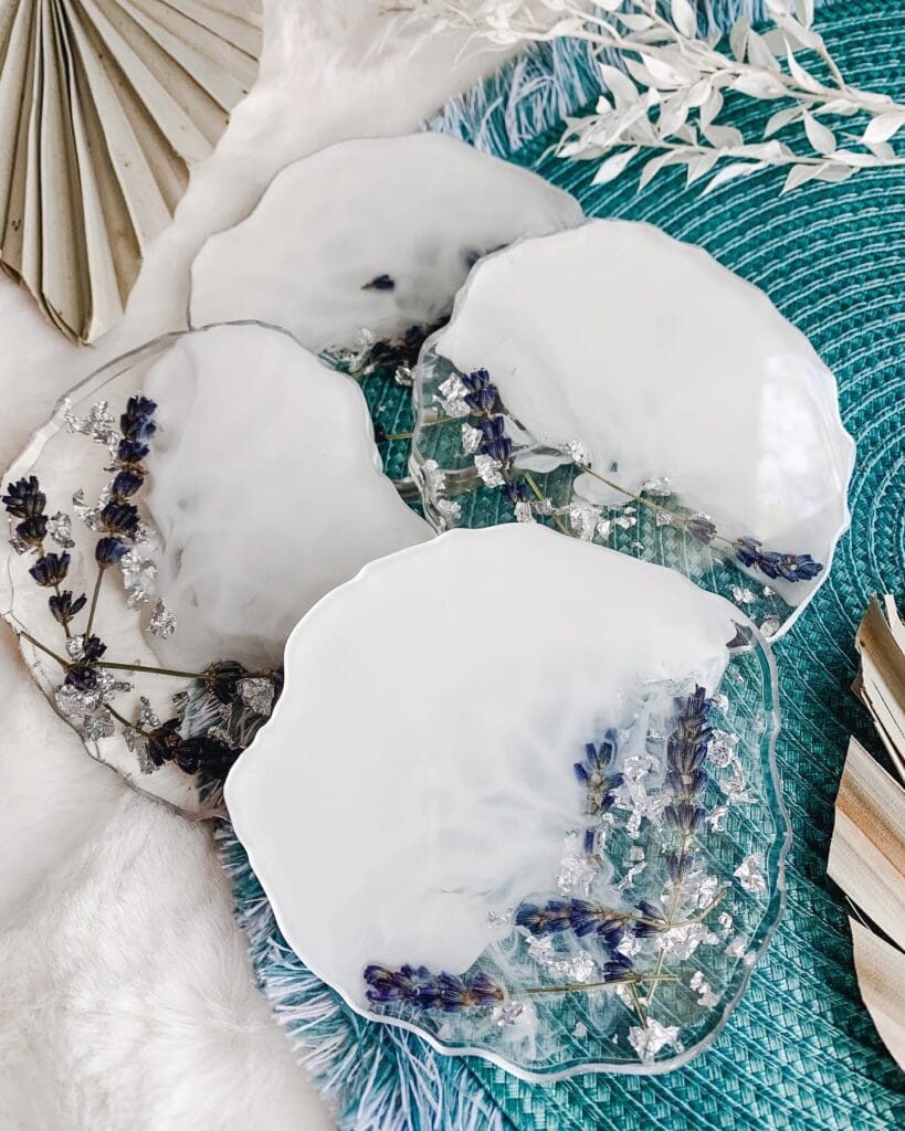 sea inspired resin flowers and sand by Bloom Blox