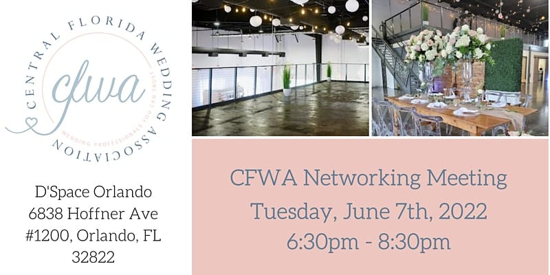 Central Florida Wedding Association Networking Meeting flyer