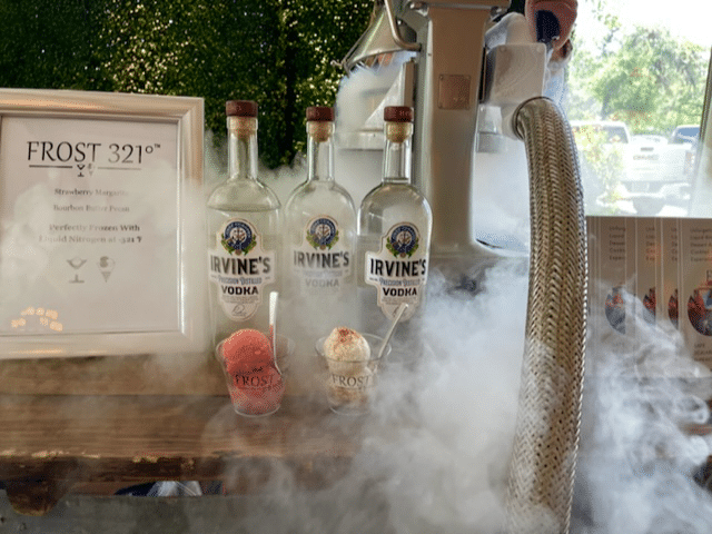 liquid nitrogen misty with vodka bottles to make frozen concoctions by Frost 321