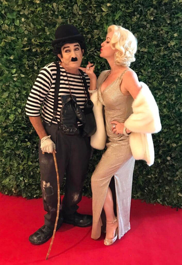 Charlie Chaplin and Marilyn Monroe impersonators from Dawn Gilmore Productions