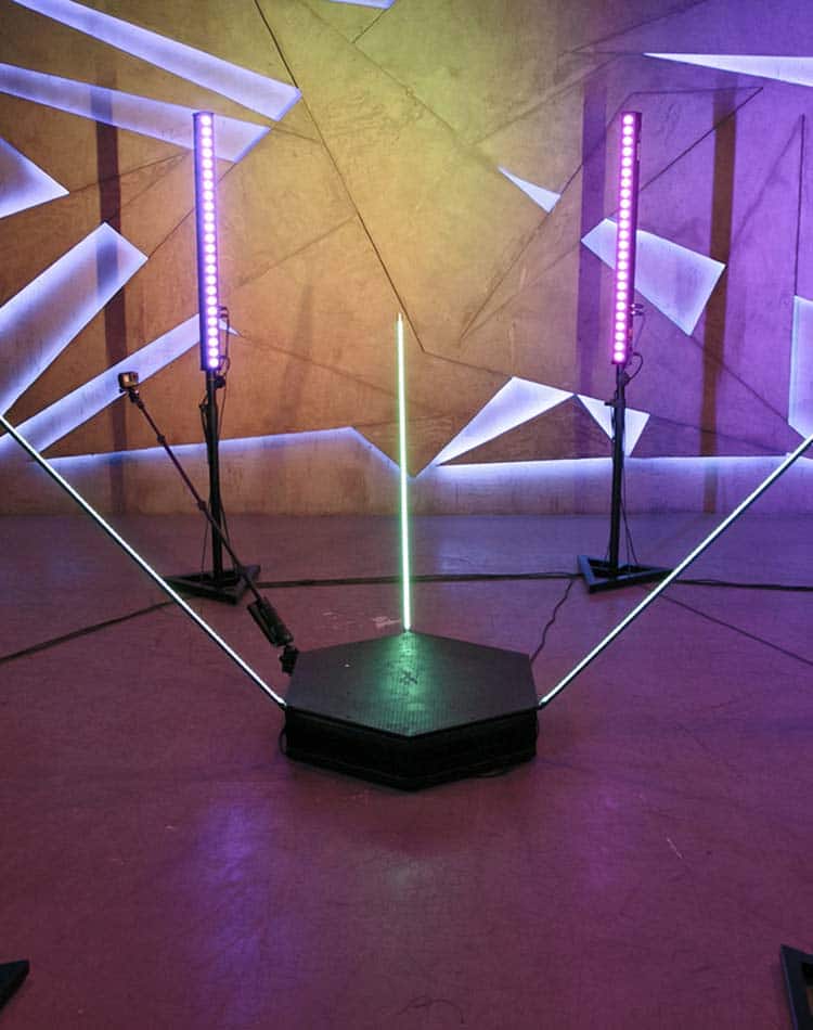 photo booth set-up with lighting lasers