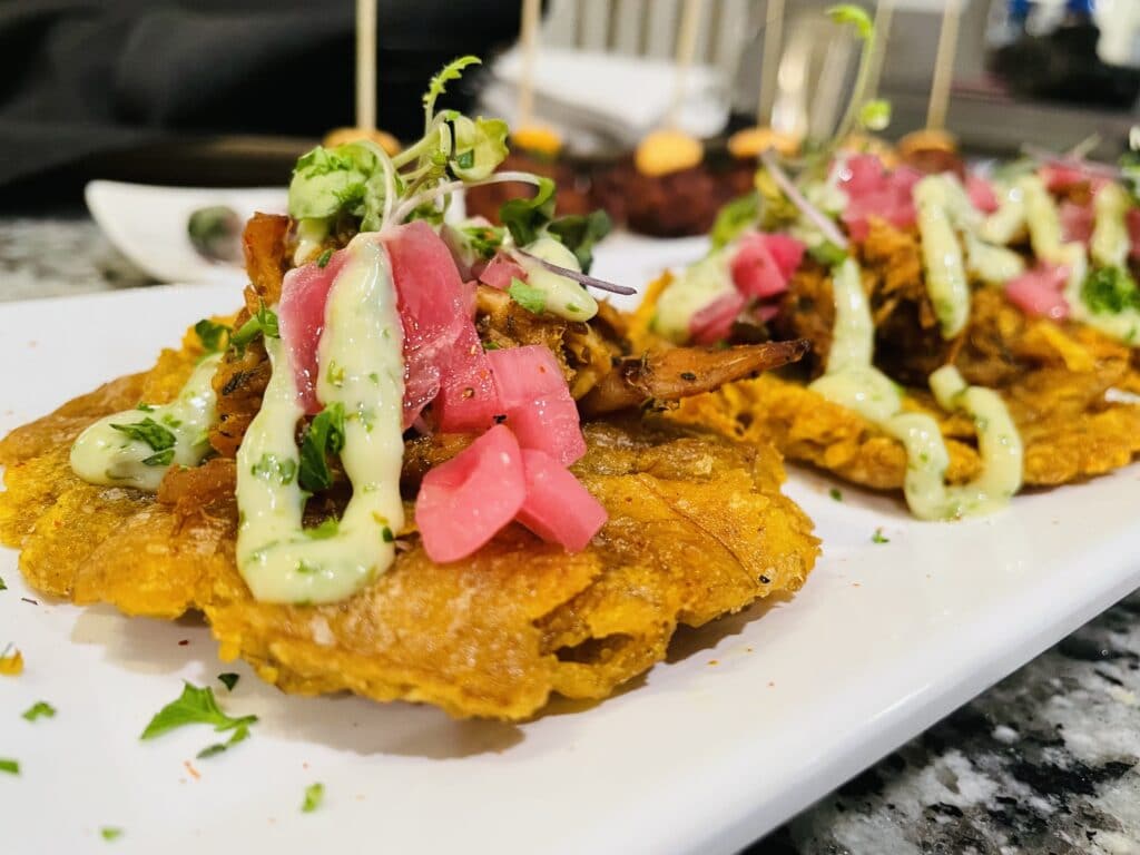 tostones appetizer by Corwin's Personal Chef and Catering Services