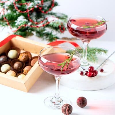 cranberries and chocolate martini poured by My Bar Service