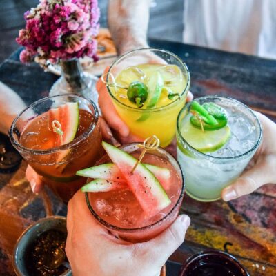 colorful tropical drinks poured by My Bar Service