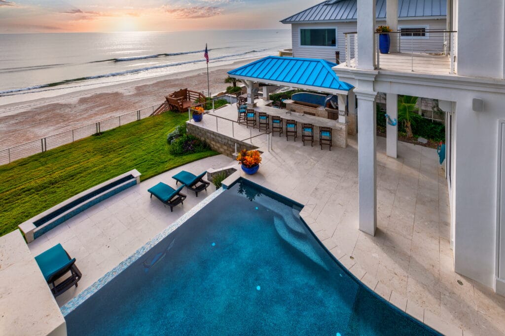 pool of executive home on the ocean at Joy by the Sea