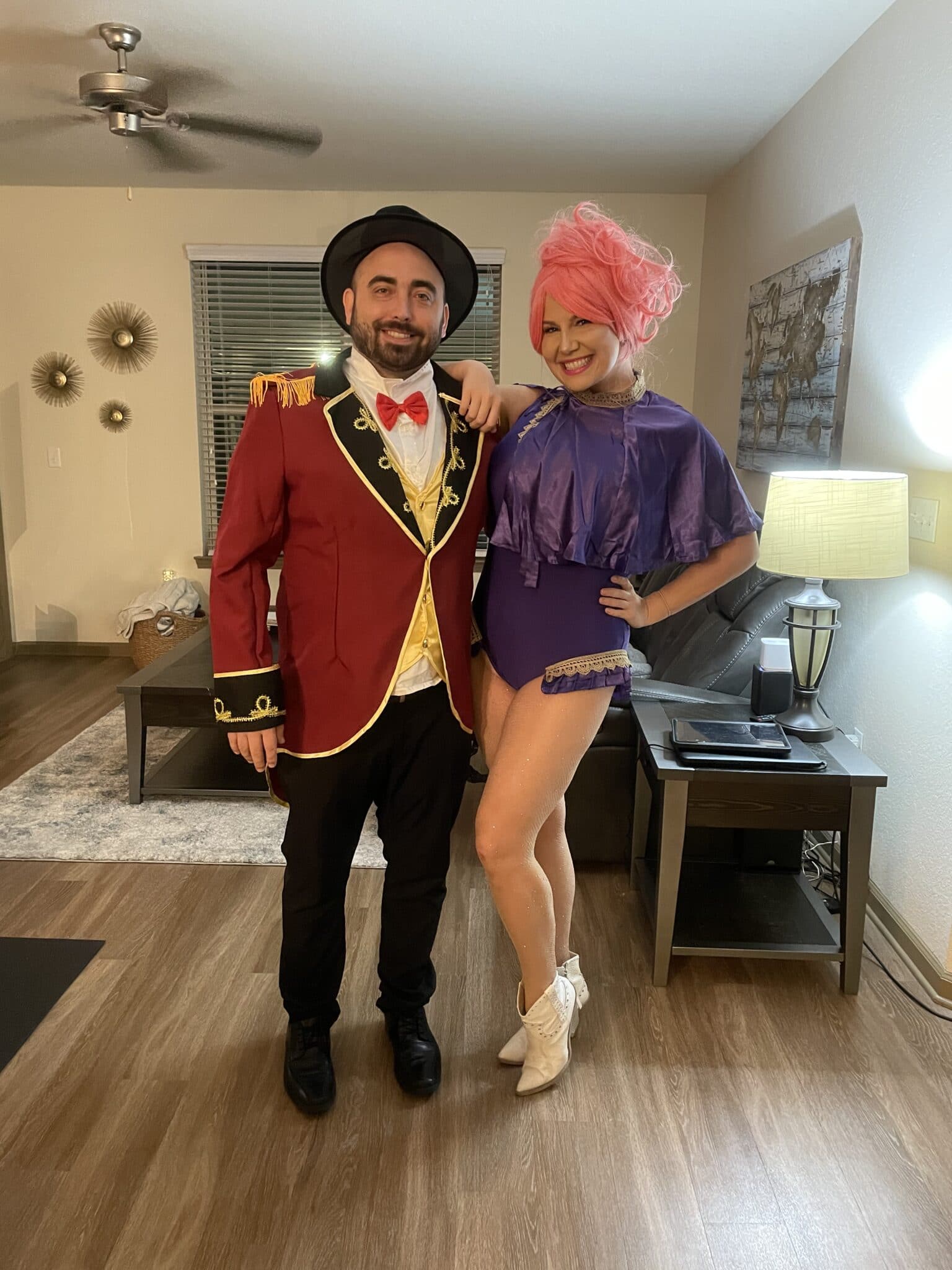 couple dressing up for a party