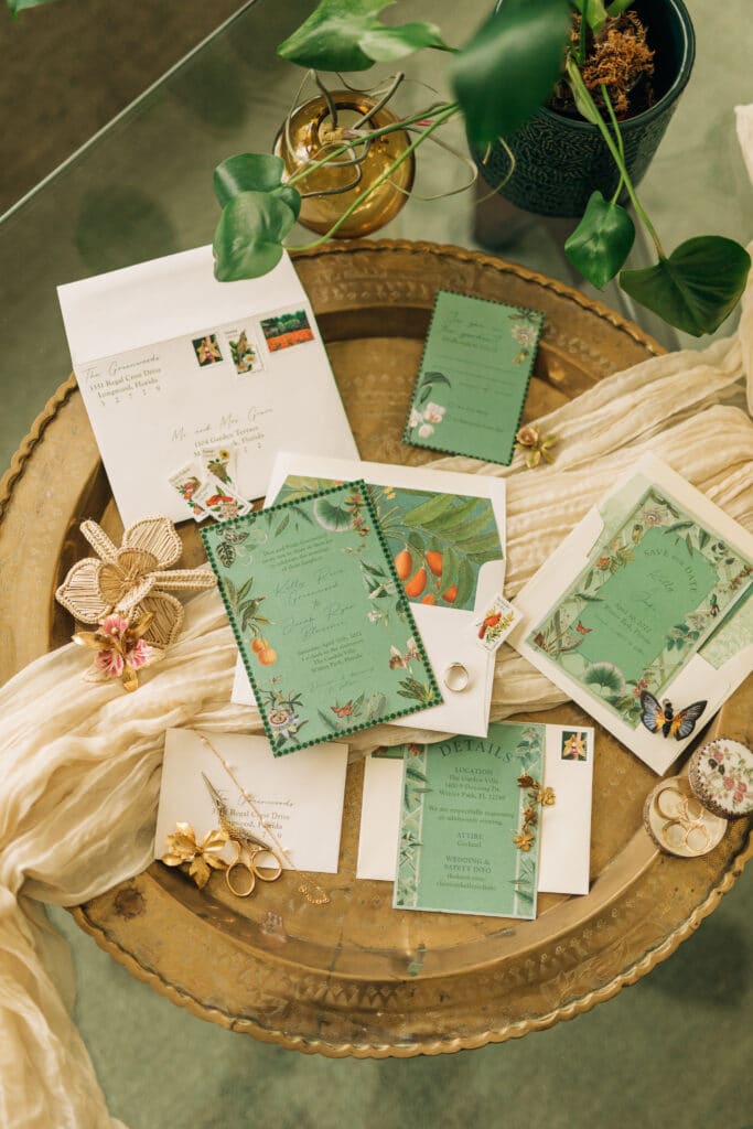photo of wedding suite of invites, announcements and programs by Sydney Morman Photography