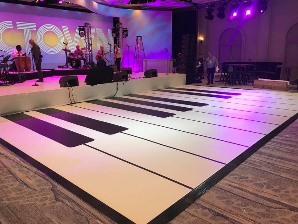 Piano themed dance floor by letz dance on