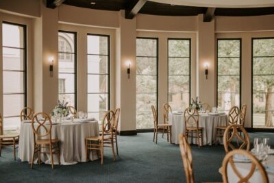 Reception tables ready for a reception