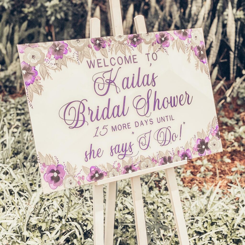bridal shower sign by Divine Signs LLC