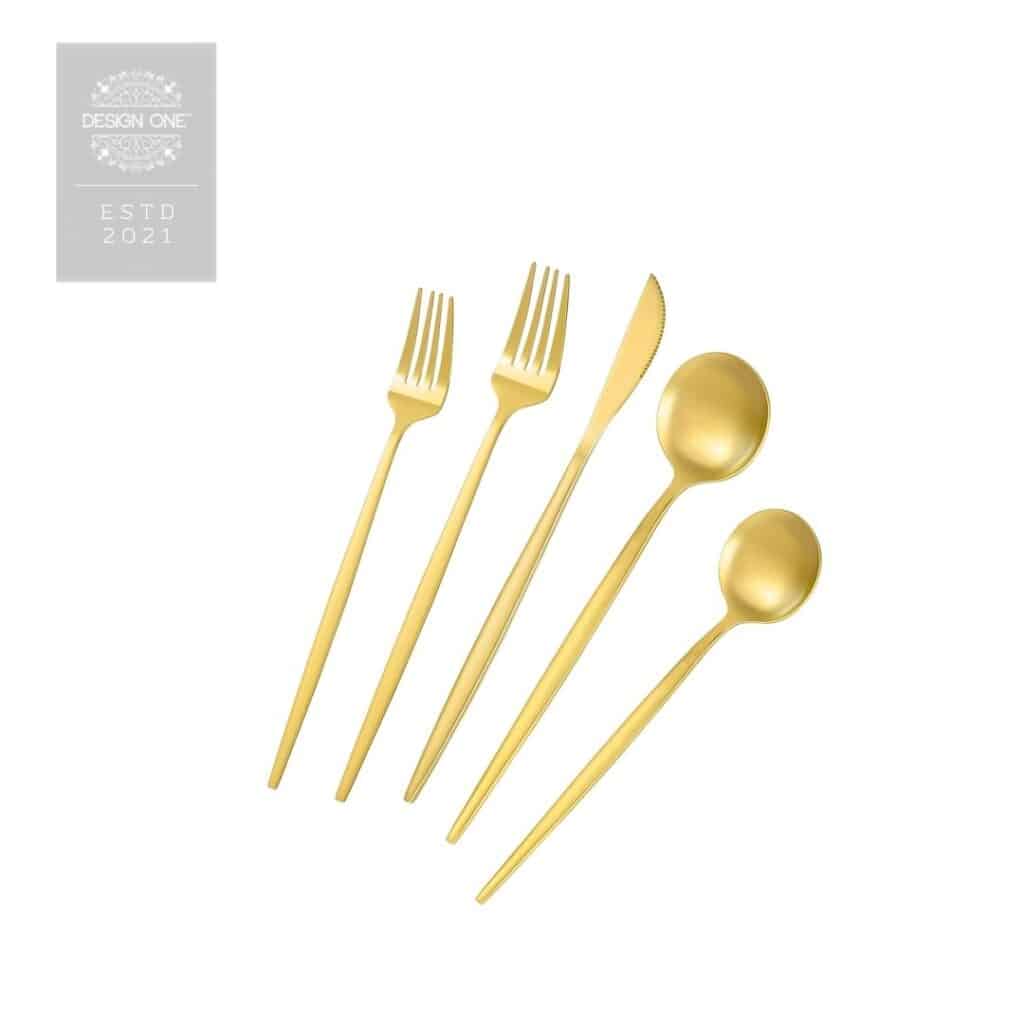 gold flatware from from Design One USA