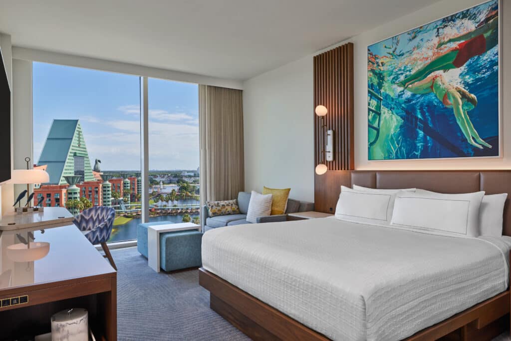 guest room at the Walt Disney World Swan Reserve