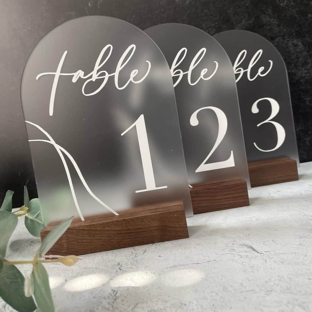 table numbers by Bowtie & Brush