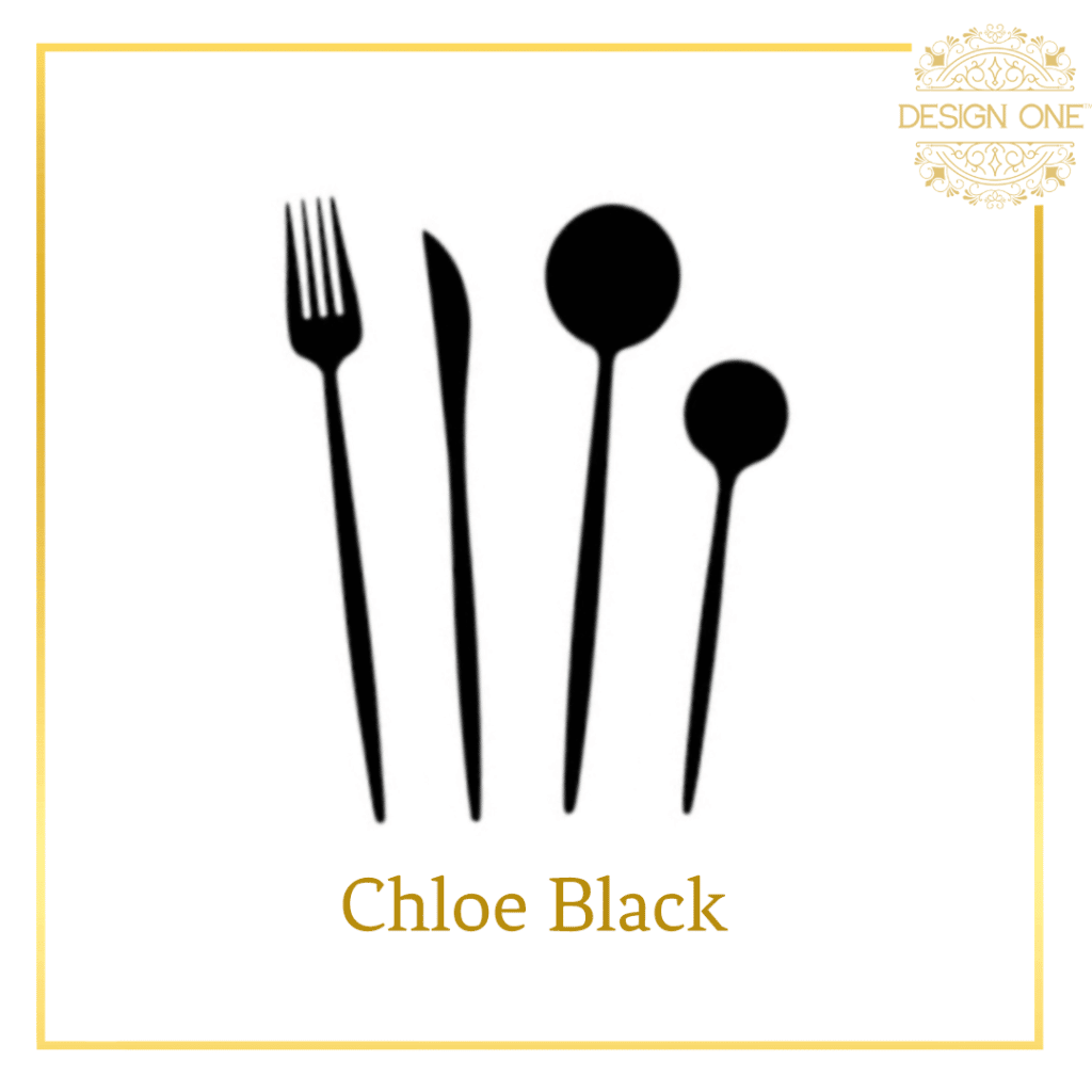 Chloe black flatware from Design One USA