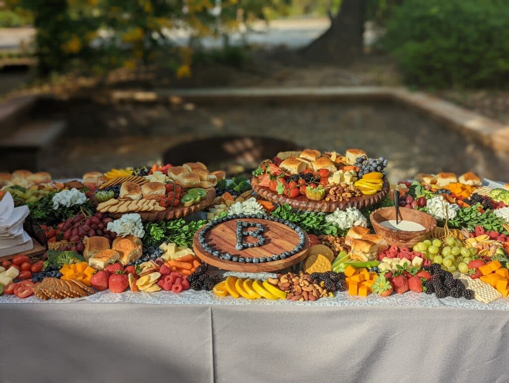 Abundant Charcuterie board coordinated by Events by Rachel