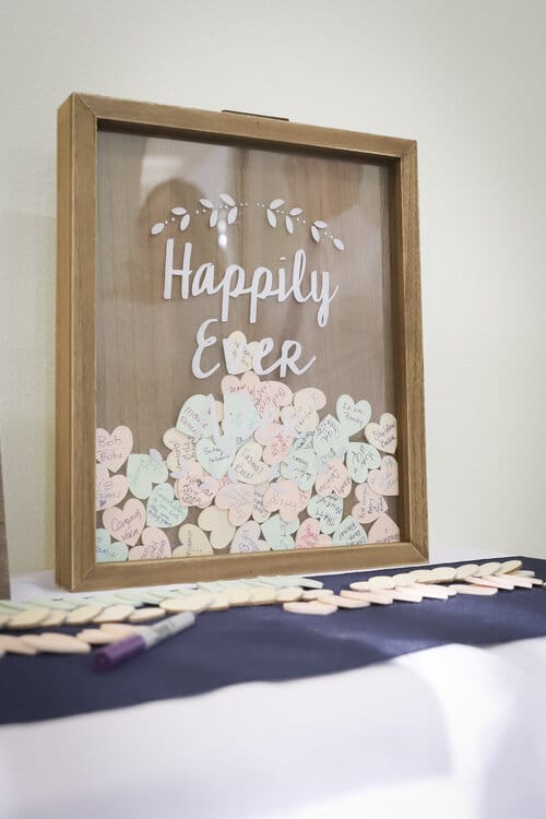 Wedding wishes in notes written to couple at wedding reception coordinated by Events by Rachel
