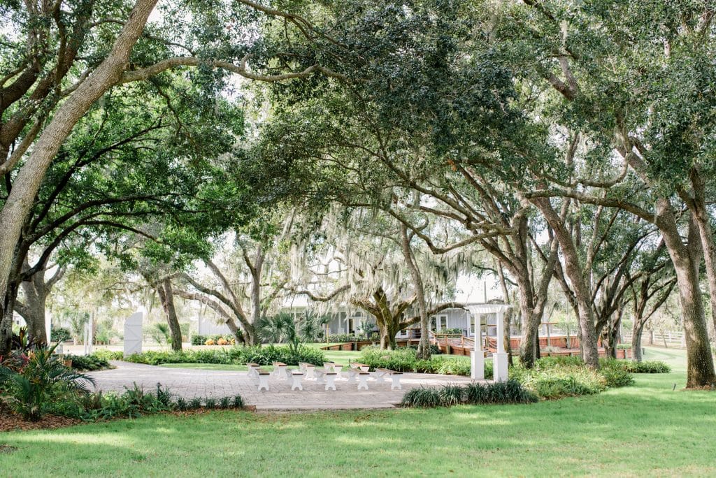 outside ceremony area for a wedding
