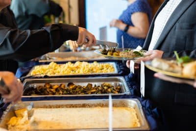 John Michael Events buffet at a wedding