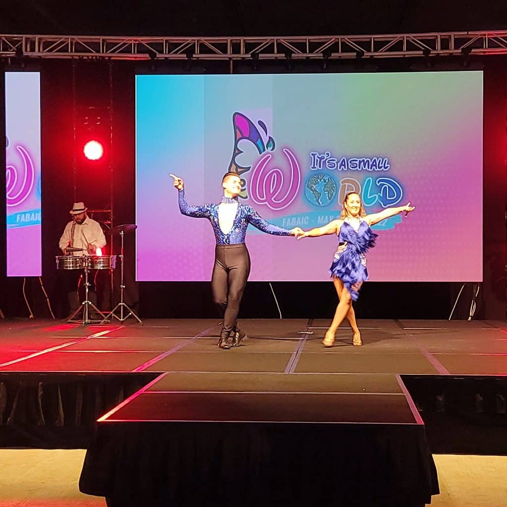 ballroom dancers on stage performing from Entertainment City Productions