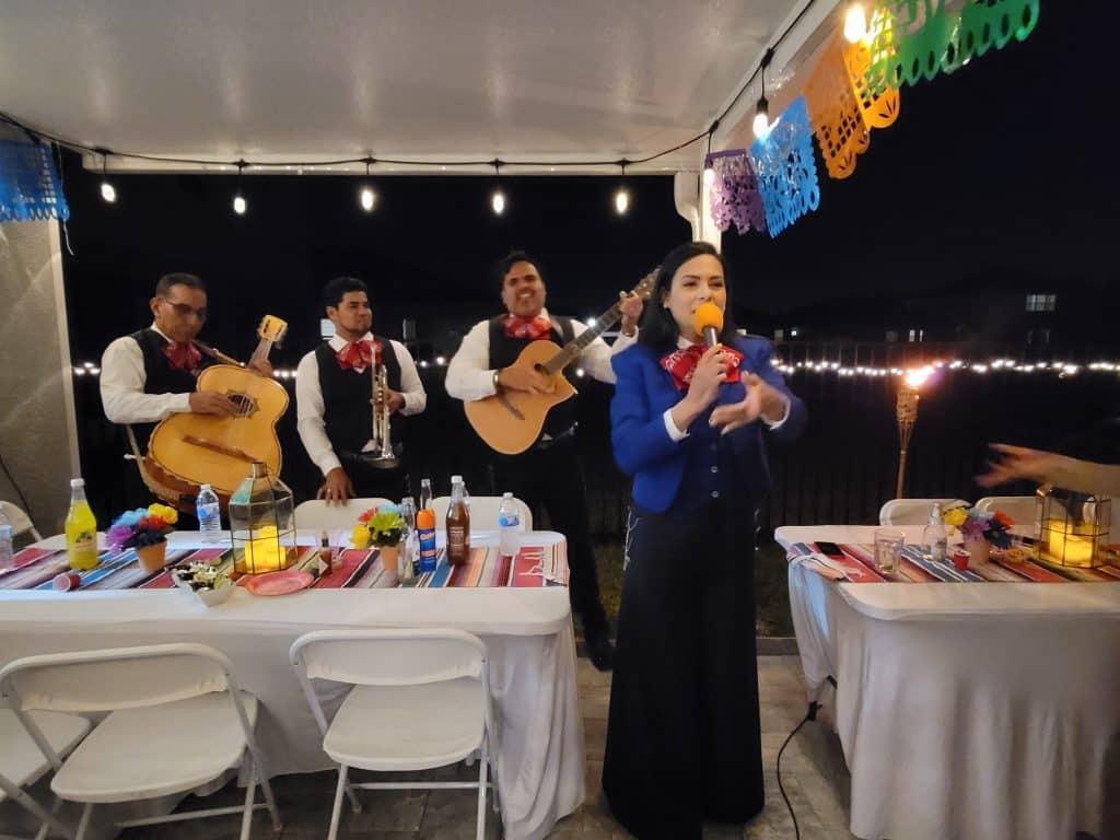 mariachi band performing with singer from Entertainment City Productions