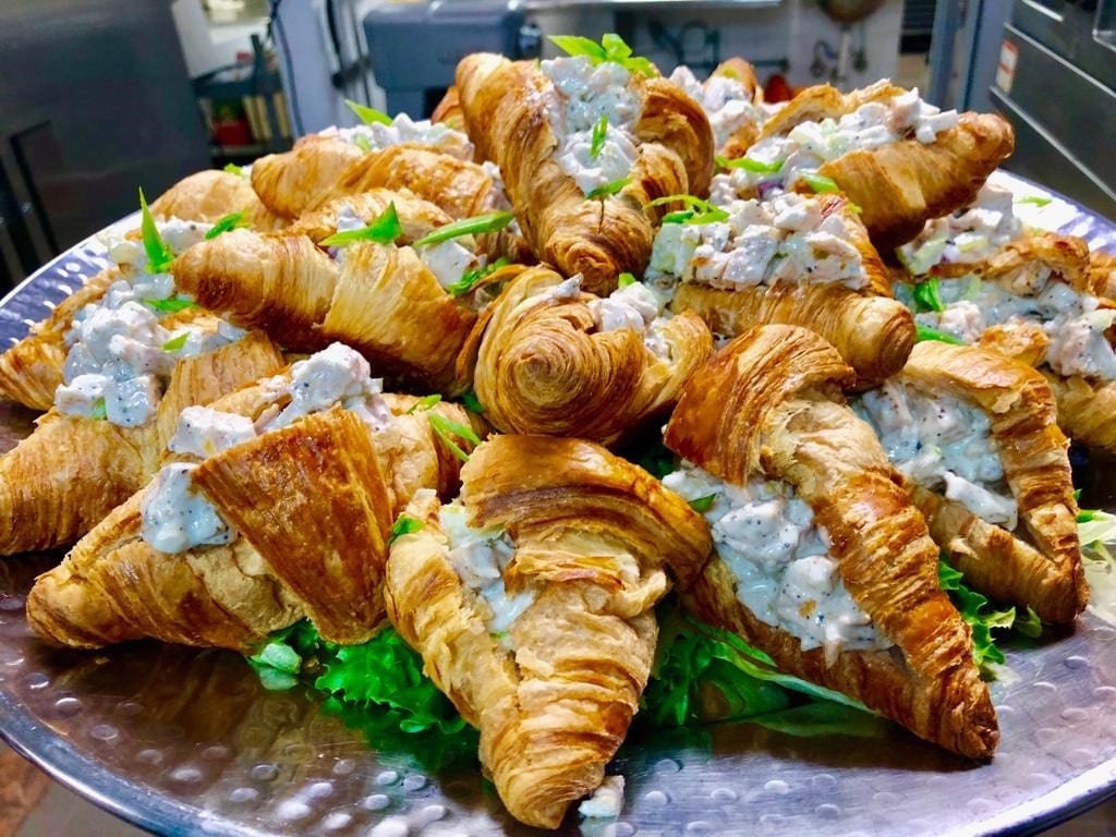 croissants stuffed with chicken salad by Dubsdread Catering