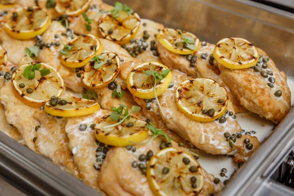 chicken piccata with lemons and capers by Dubsdread Catering