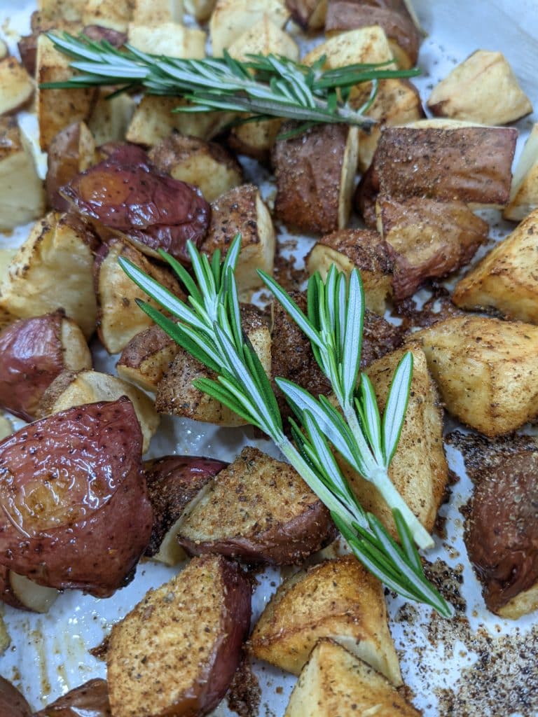 rosemary infused oven roasted potatoes from Latin Raices Catering