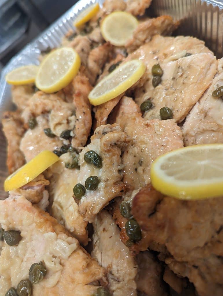 lemon and caper chicken from Latin Raices Catering