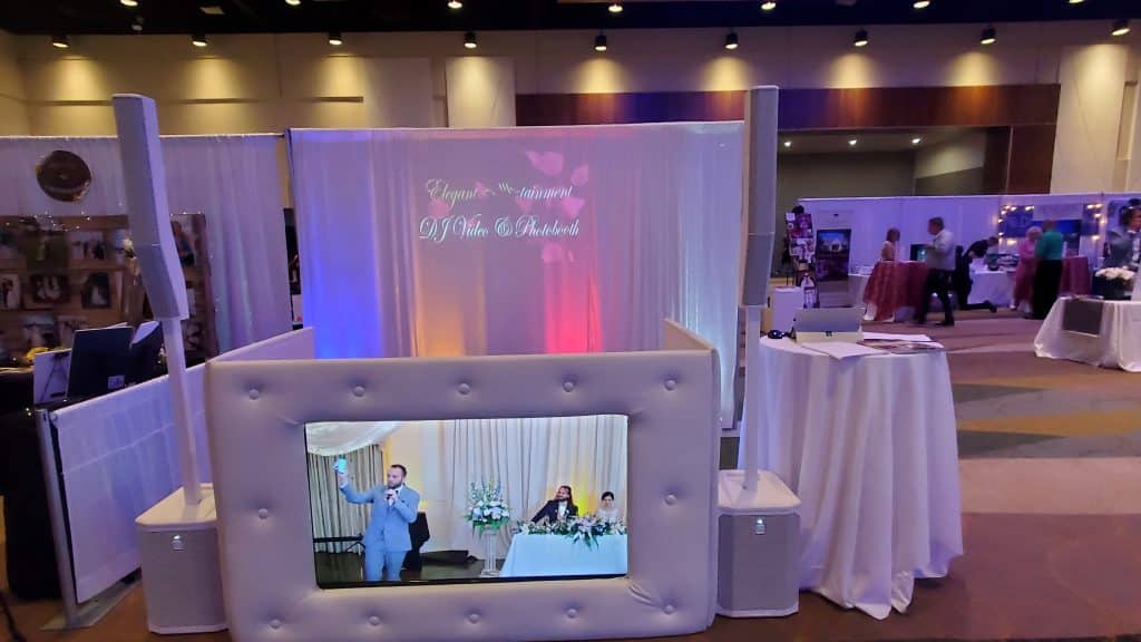 entertainment booth from Elegant Entertainment DJ and Video Services Orlando