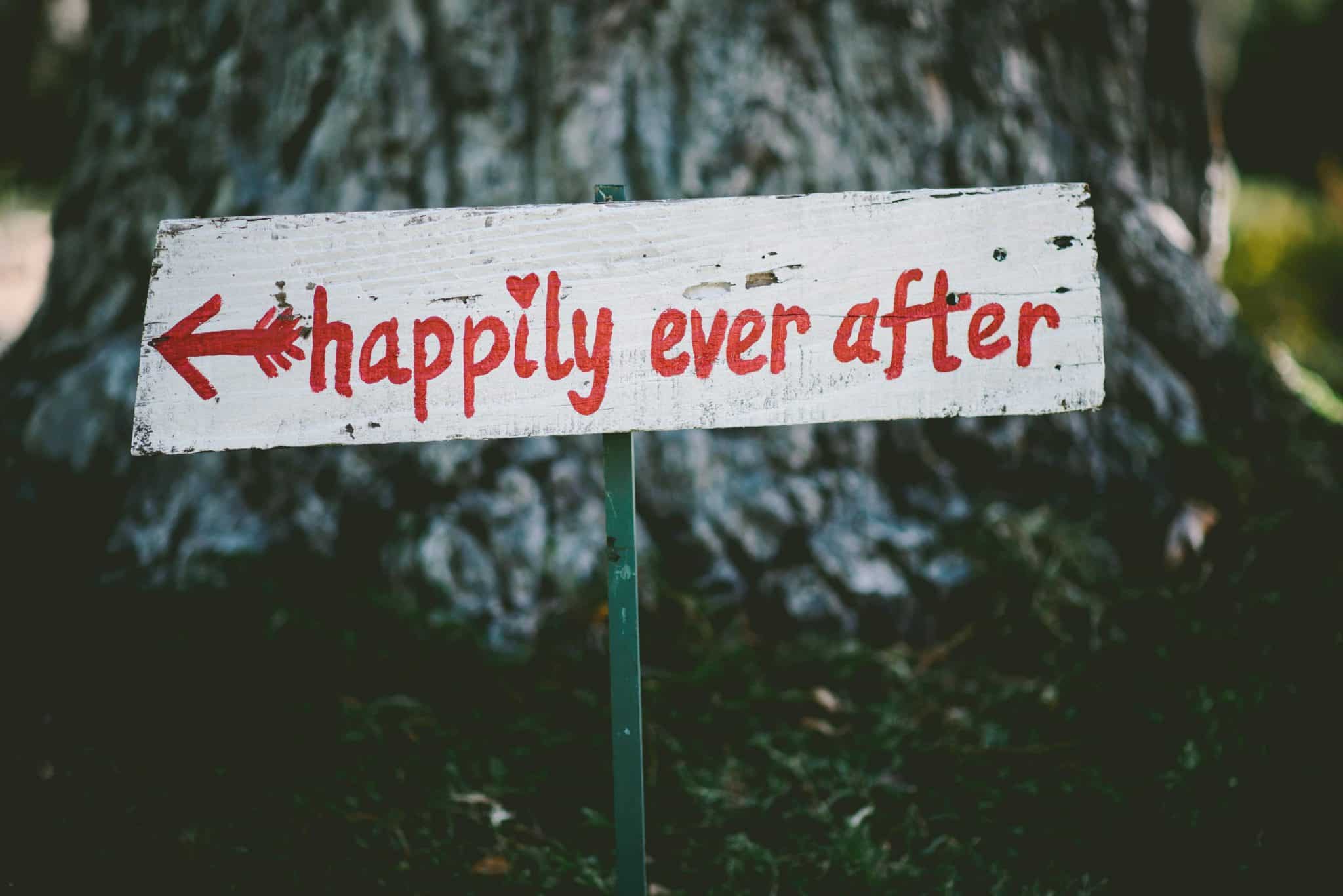 sign reading "happily ever after"