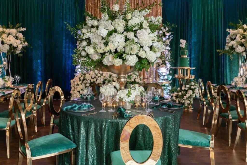 emerald green wedding event coordinated by glameventdesigns